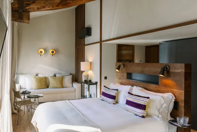 Apartament Junior z 1 łóżkiem king size i widokiem na jezioro — Relais Castello di Morcote - Adults only